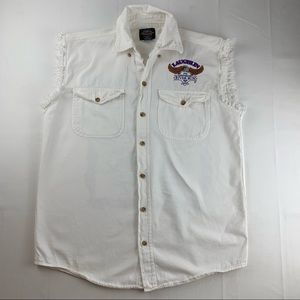 BIKER DENIM VEST LAUGHLIN RIVER RUN 2009 SIZE medium.